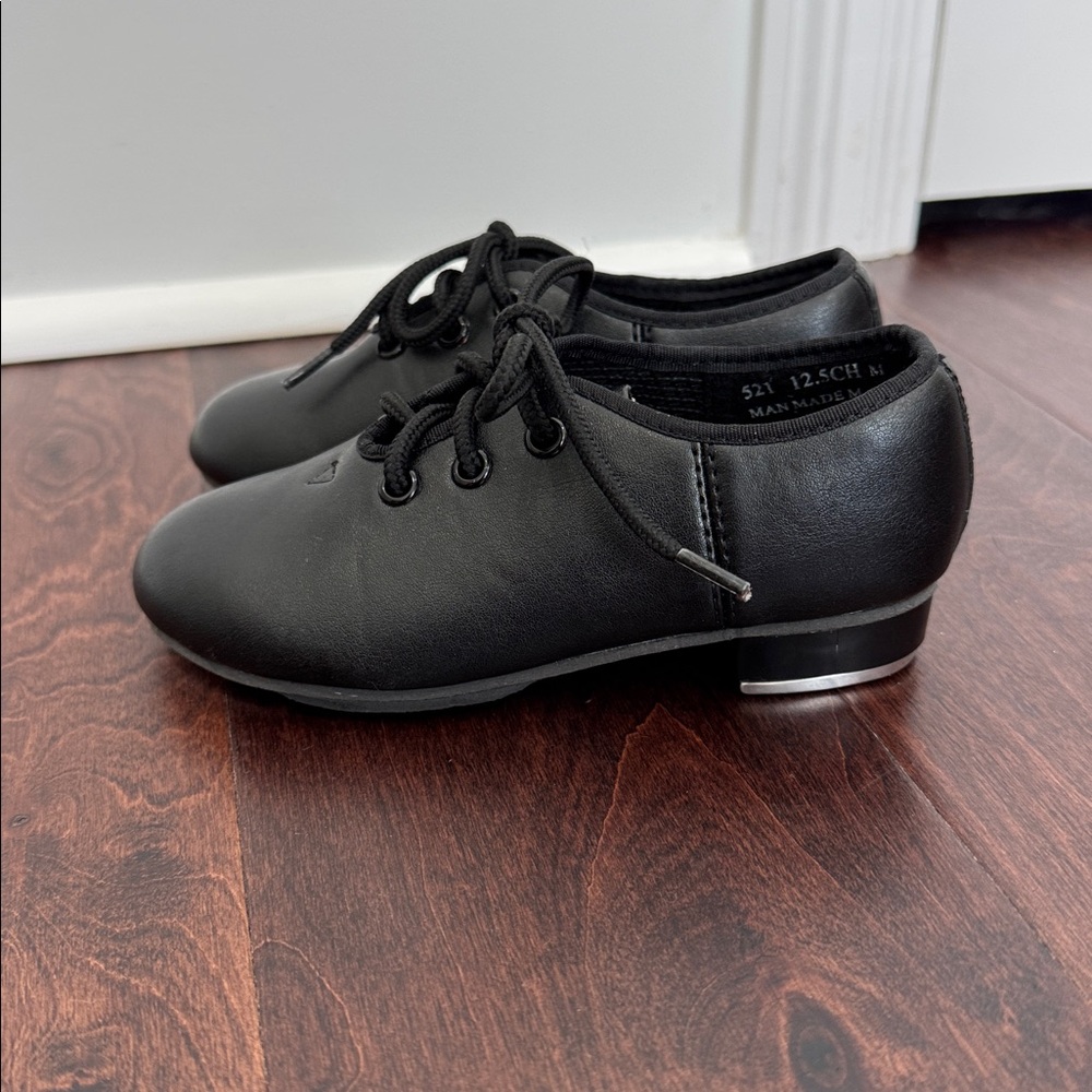 Revolution Dancewear Girls Black Tap Dance Shoes, size 12.5 - Picture 2 of 8